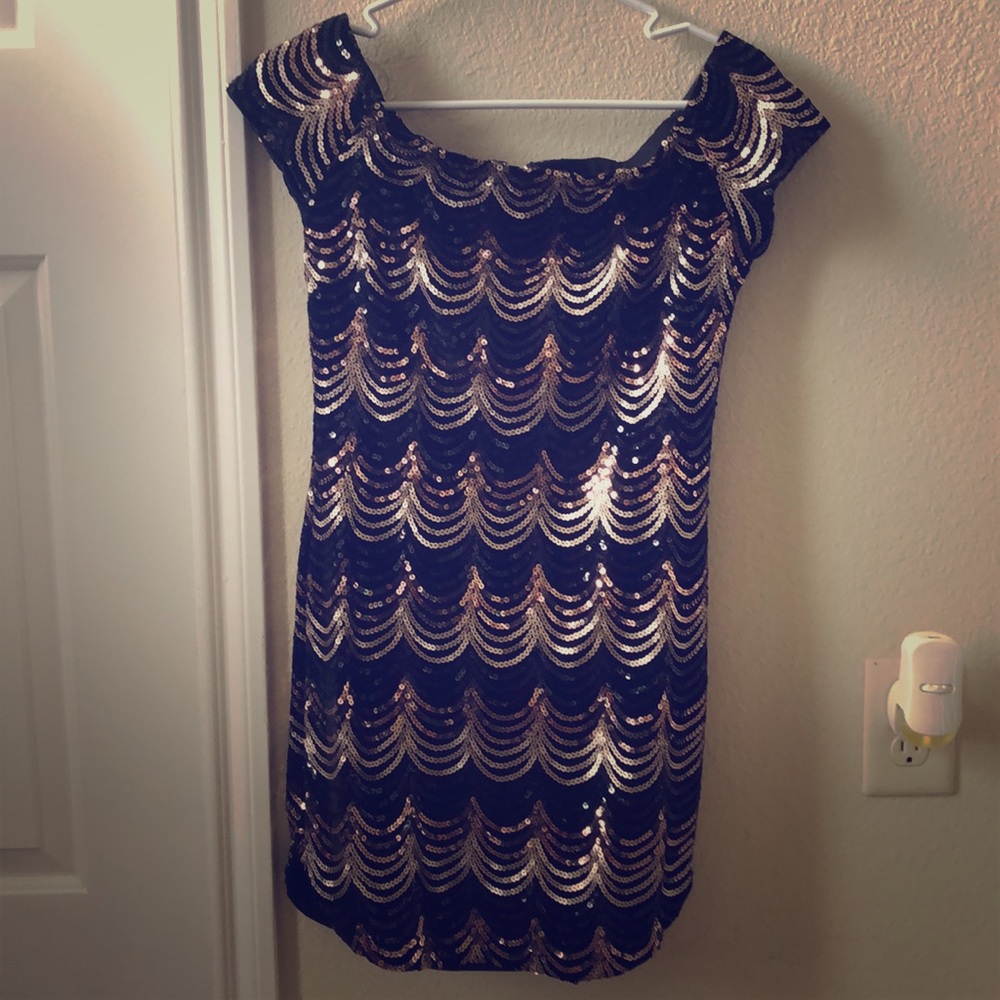 Black glitter dress